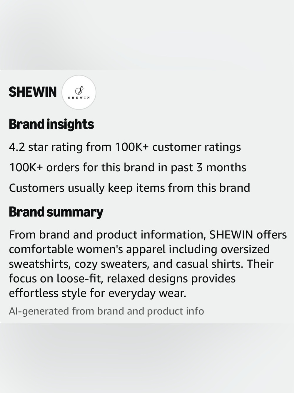 SHEWIN (Amazon) Black Sweater - Picture 12 of 13